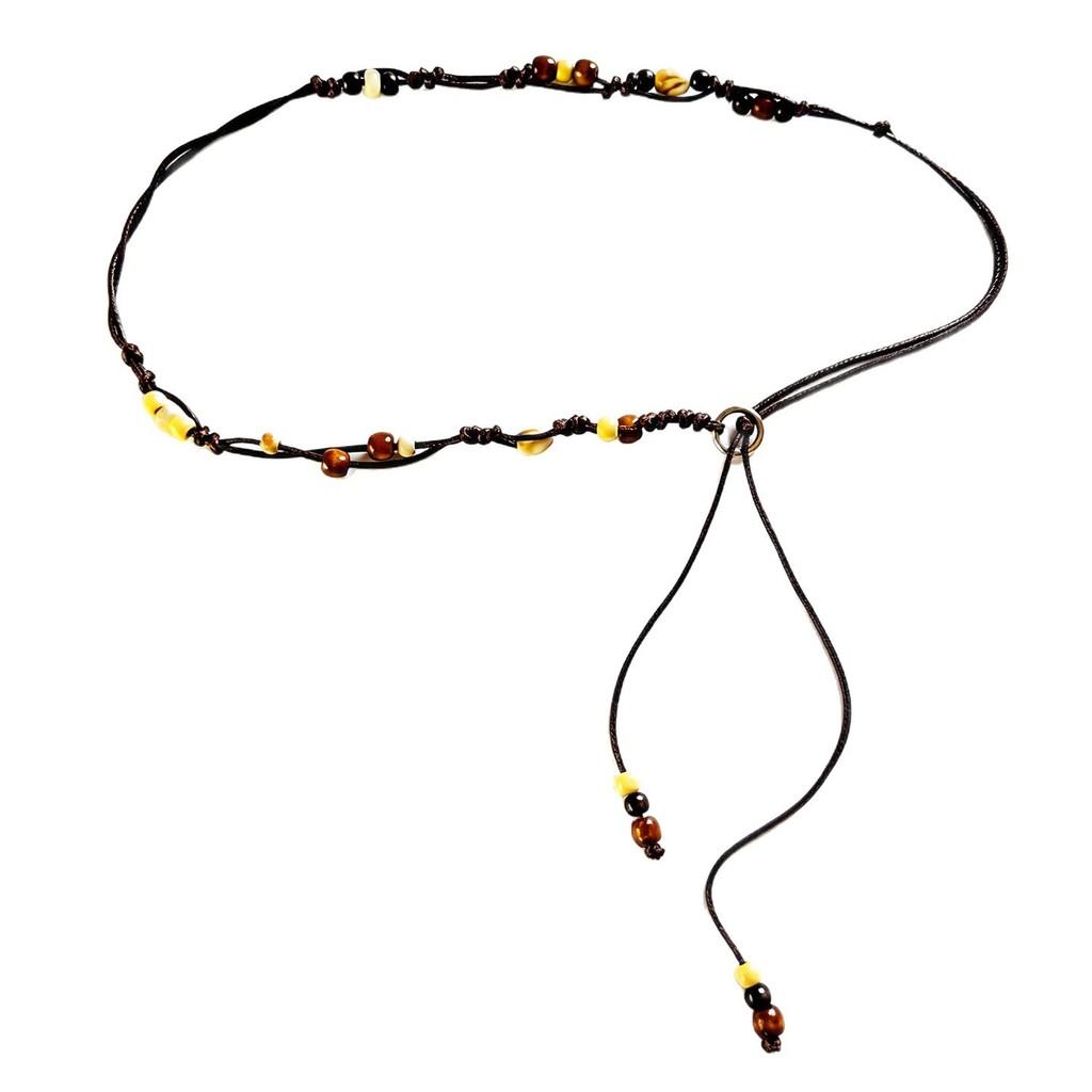 

Bohemian Ethnic Style Woven Belt For Women With Bead Detail And Tassels Perfect For Boho Dresses