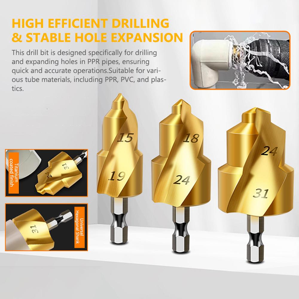 High Speed Steel Spigot Reamer Hexagonal Shank PPR Plastics Pipes Reaming Bit Spigot Expander