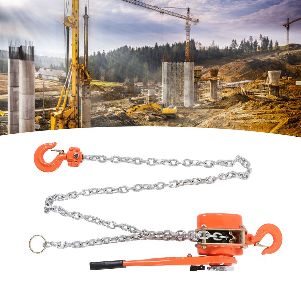Lever Chain Hoist 1.5T 3300LBS Load Capacity 2.5M Manual Ratchet Chain Puller Hoist for Transportation Construction