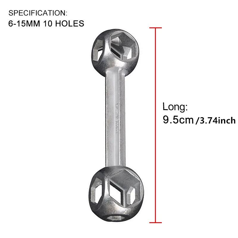 

1 Pcs Multi Functional Bone Wrench, Hexagonal Screw Tool, Portable Ten In One Bicycle Hexagonal Socket Small Wrench