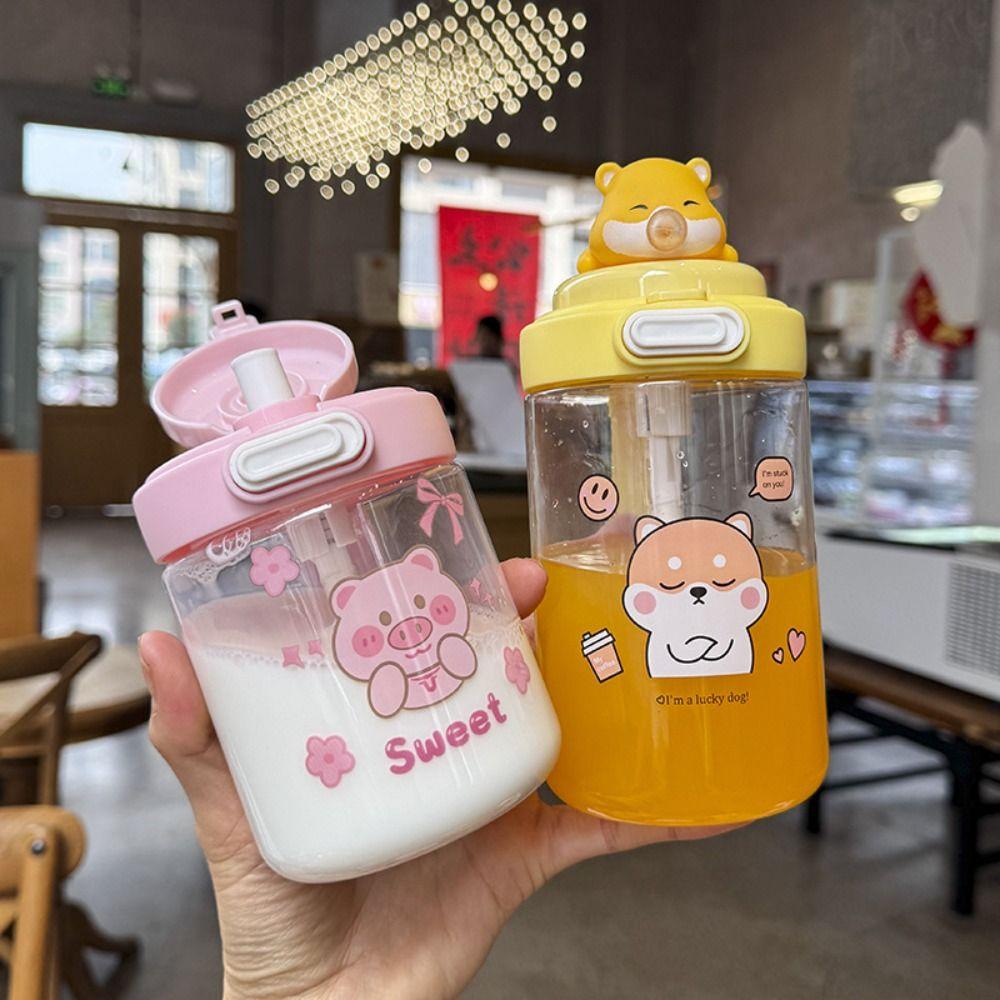 Cute Capybara Water Bottles Spit Bubble Sport Water Bottle Milk Cup Cartoon Plastic Cup  Summer