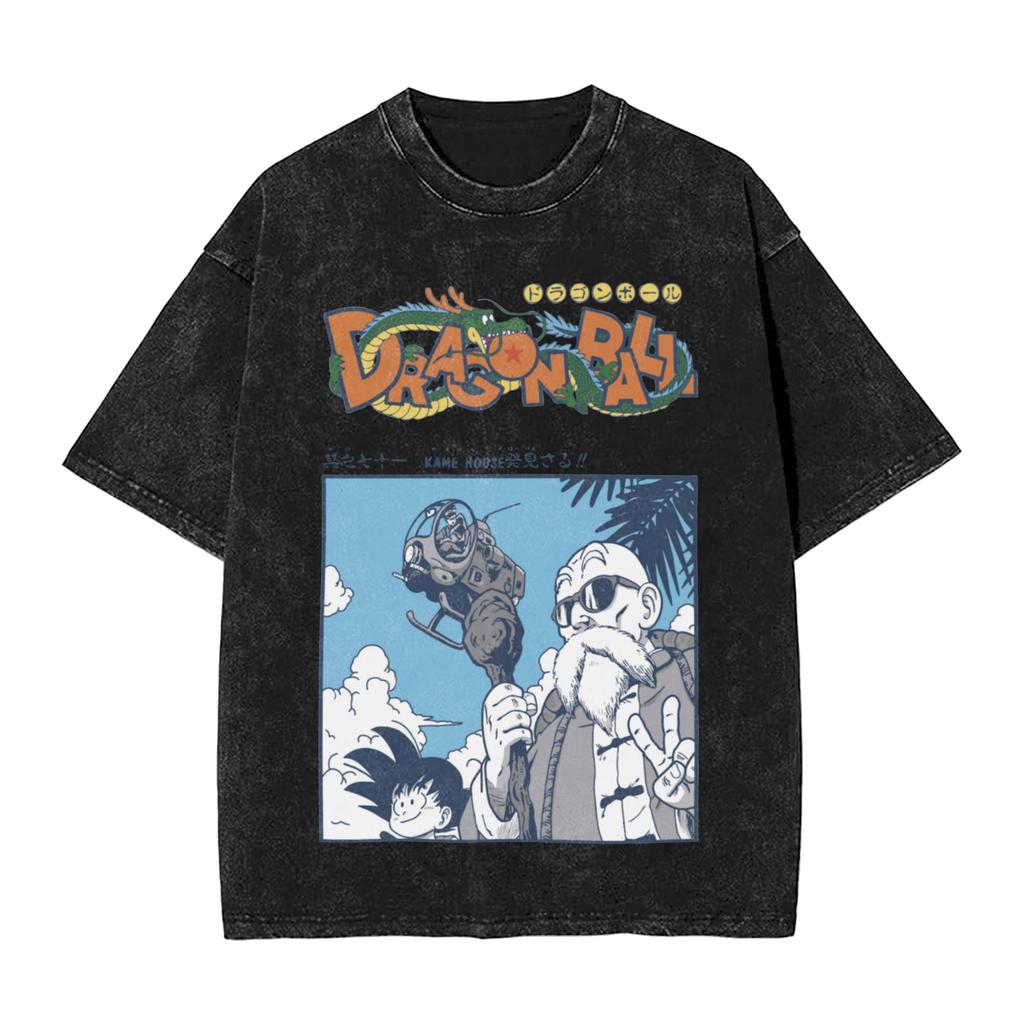 Goku X Vegeta Super Saiyan Washed T Shirts Streetwear Hip Hop Vintage TShirt Dragon Ball Z Tees Men 100 Cotton Oversize Summer
