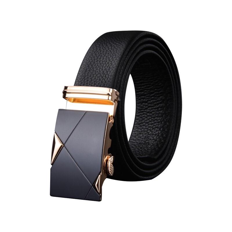 Laobaojia Men s Genuine Leather Auto-Buckle Business Belt 110cm-130cm