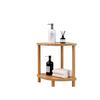2-Tier Bamboo Bathroom Stool - Solid Wood Non-Slip Shoe Stool & Bath Seat, Multi-Purpose Household Shelf for Shower/Toilet