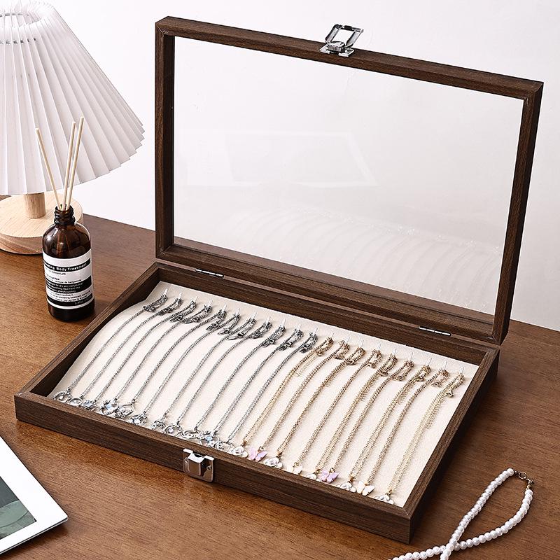 Walnut Wood Large Jewelry Box - Anti-Oxidation Storage for Rings, Earrings, Necklaces, and Bracelets