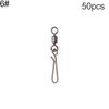 50Pcs/Set Rolling Swivel with Hanging Snap Fishing Tackle Fishhooks Connector