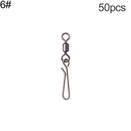 50Pcs/Set Rolling Swivel with Hanging Snap Fishing Tackle Fishhooks Connector