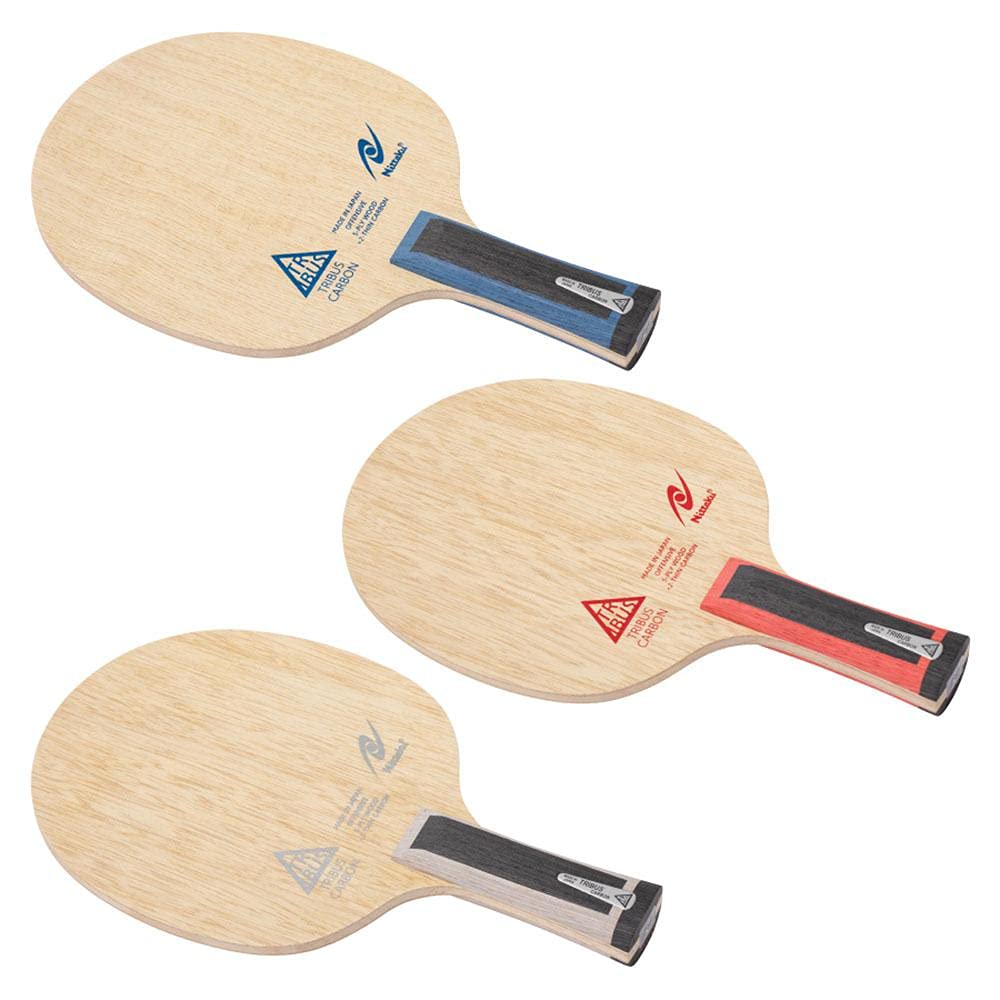 Nittaku Tribas Carbon Shakehand Offensive Table Tennis Flare NC0472 Racket, 5-Ply Plywood, Blue,