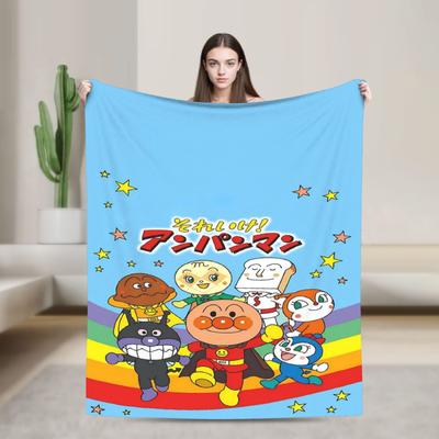 Anime Anpanman Warm Blanket  Picnic Plush Throw Blanket Graphic Couch Chair Flannel Bedspread Sofa Bed Cover