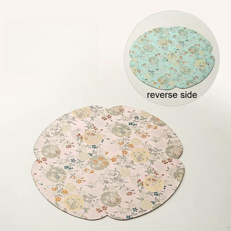 

Fabric Teaset Mat Home Desktop Dry Foam Pad Chinese Waterproof Thick Tea Mat Carnation Tea Towel Tea Ceremony Accessories