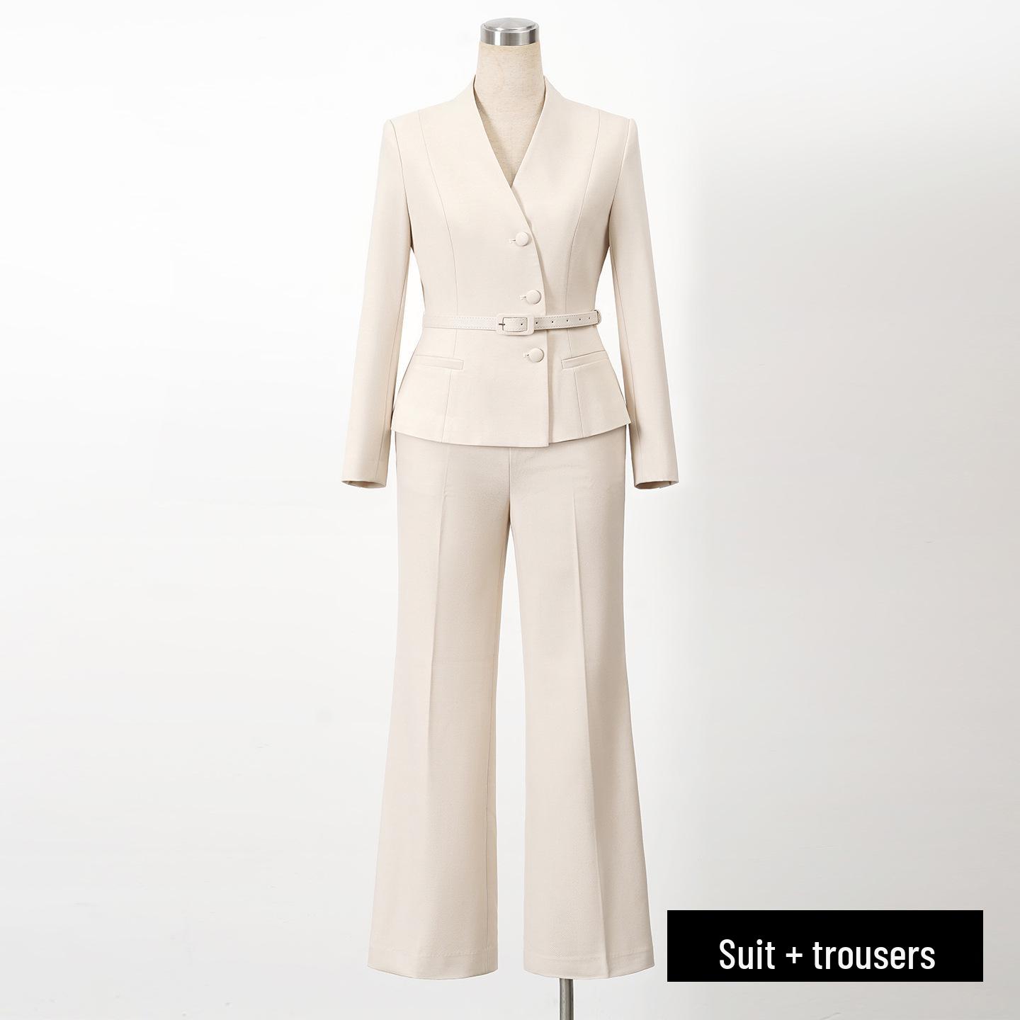 Elegant Beige Women s Suit Set - Stylish & Professional for Formal Occasions. L