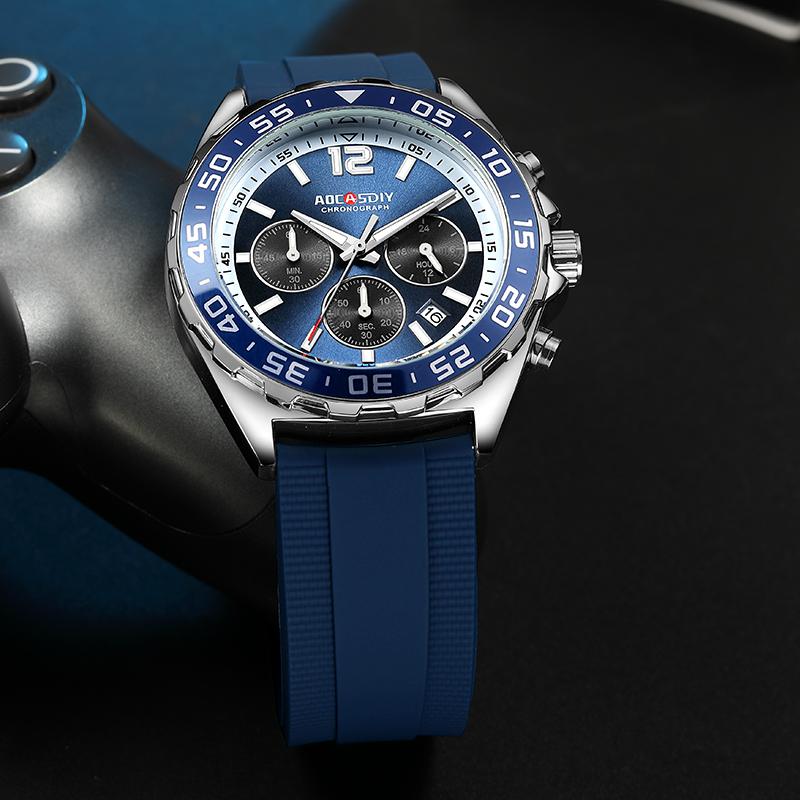 Mode Datum Quarz Herrenuhren Luxus Herrenuhr Chronograph Sport Herren Armbanduhr Relogio Masculino