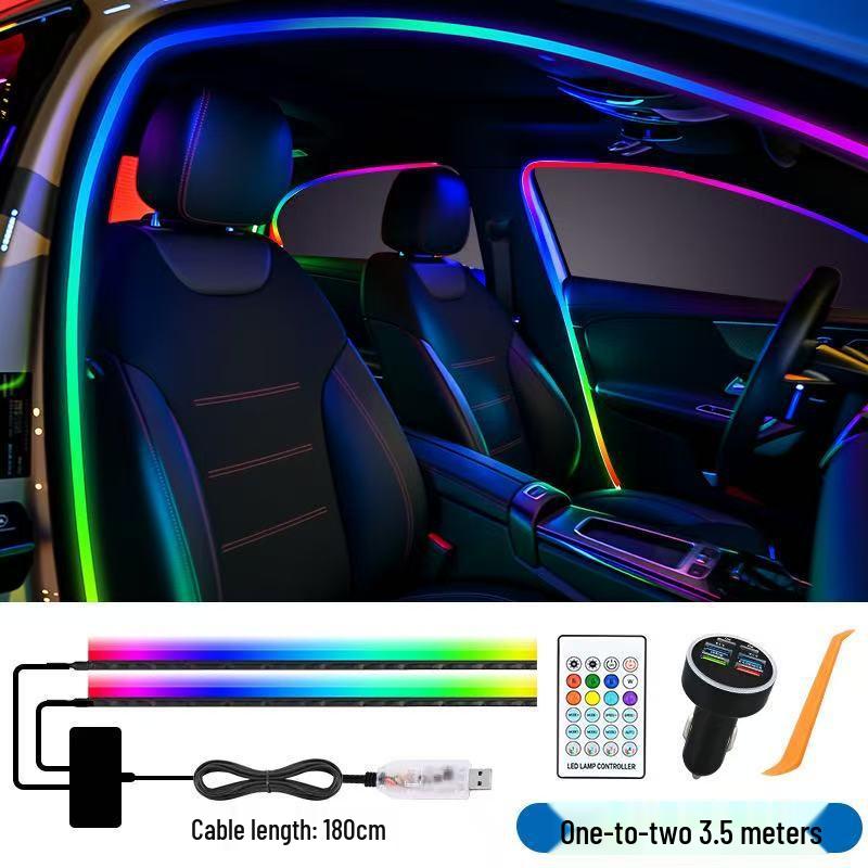 Iridescent Wireless LED Car Door Frame Light Strip – Flowing, No Wiring Needed
