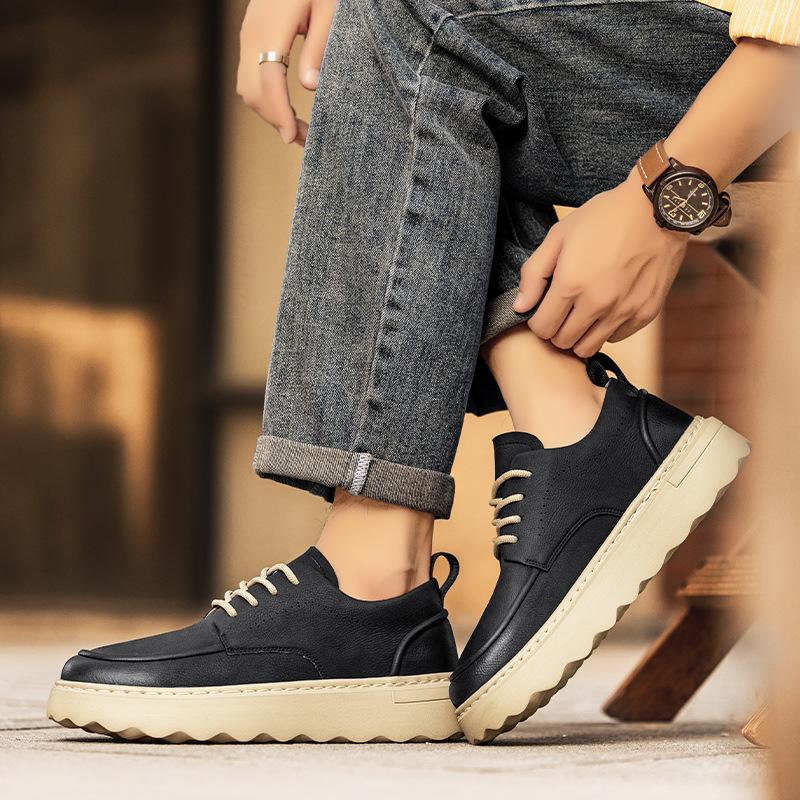 22 autumn new thick-soled casual shoes trendy board shoes Jinjiang leather light-soled Martin shoes