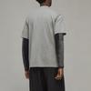 Y-3 FW22 Solid Color Logo Patch Round Neck Short Sleeve T-Shirt Men Tops Gray IB4786