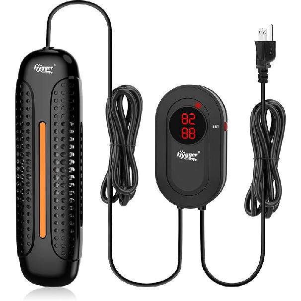 hygger Аквариумный обогреватель 300 Вт/500 Вт/800 Вт/1000 Вт/1200 Вт Обогреватель для аквариума с множеством защит, Сигнализация о перегреве рыбы, Автоматическое отключение нагрева 300W for 40-80 Gallon