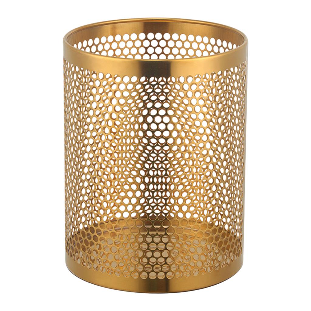 Stylový koš na papír z nerezové síťoviny pro moderní vzhled Velkokapacitní kovový zlatý odpadkový koš Iluzorní barva