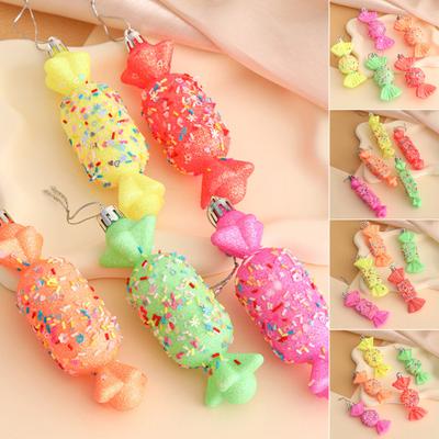 5 Pcs Christmas Candy Ornaments Plastic Candy Cane Christmas Tree Hanging Decor for Xmas Birthday Party Wedding Supplies