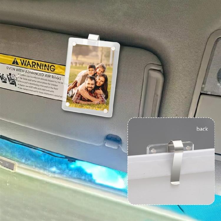 Pack of 3 Quick Install Acrylic Car Sun Visors Photo Clip Holders 3 Inch Universal Multifunction Safe Driving Design