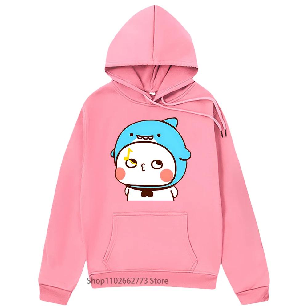 Cute Shark Bubu Is Whistling Sweatshirts Panda Bear Graphic Clothes Women Men Kawaii Cute Pullover Spring Sudadera