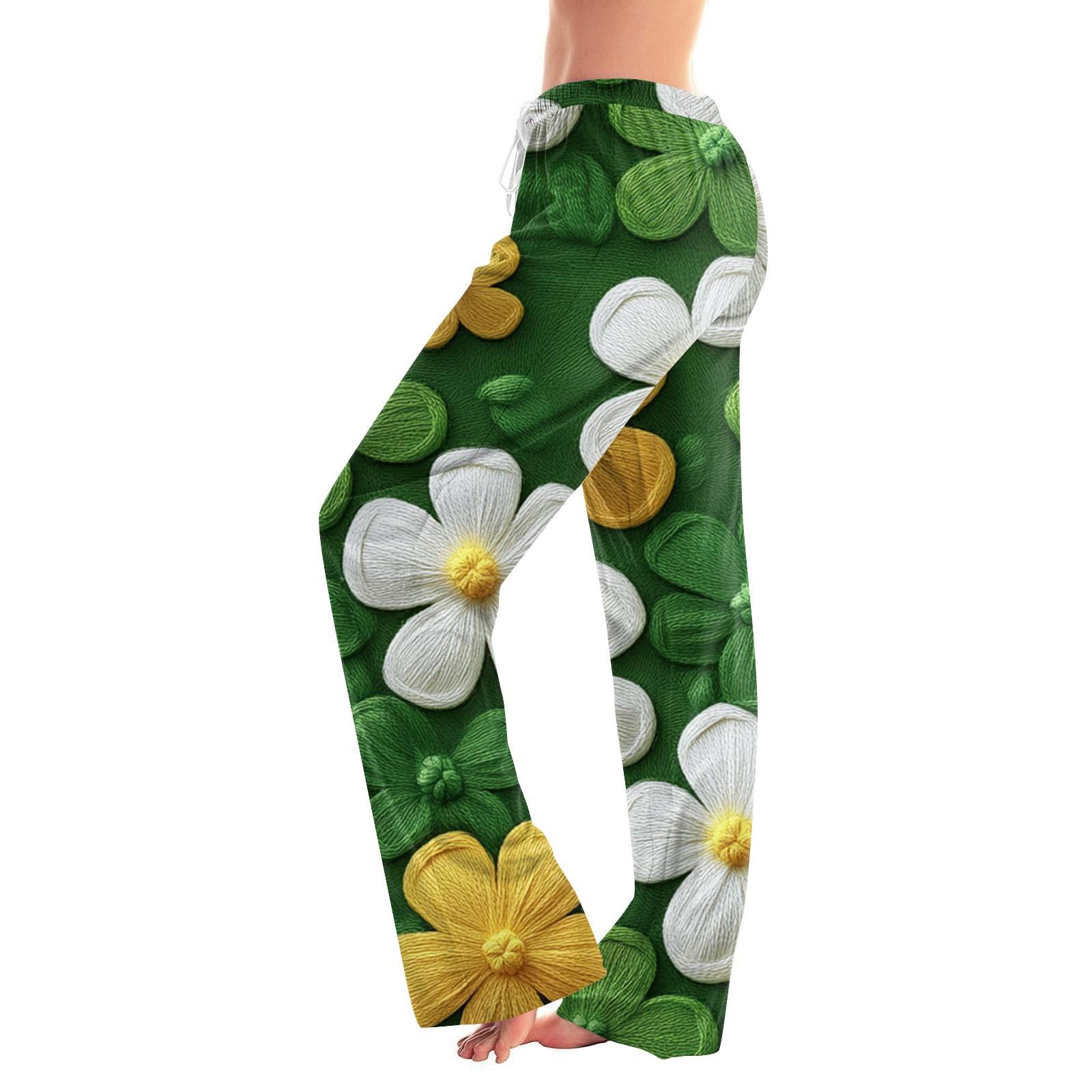 

Женские повседневные прямые брюки St.. Повседневные брюки с принтом Paddy s Day XL жёлтый