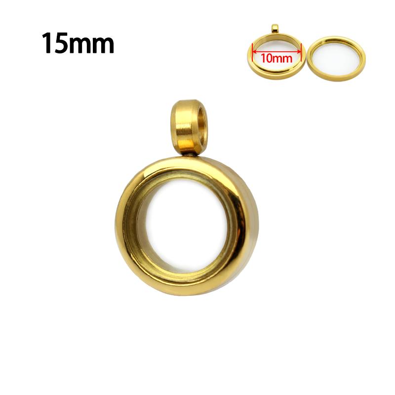 12pcs 15/20/23/25/27/30/33/35/40/45mm Stainless Steel Screw Living Memory Glass Locket Floating Charms Locket Pendant Jewelry