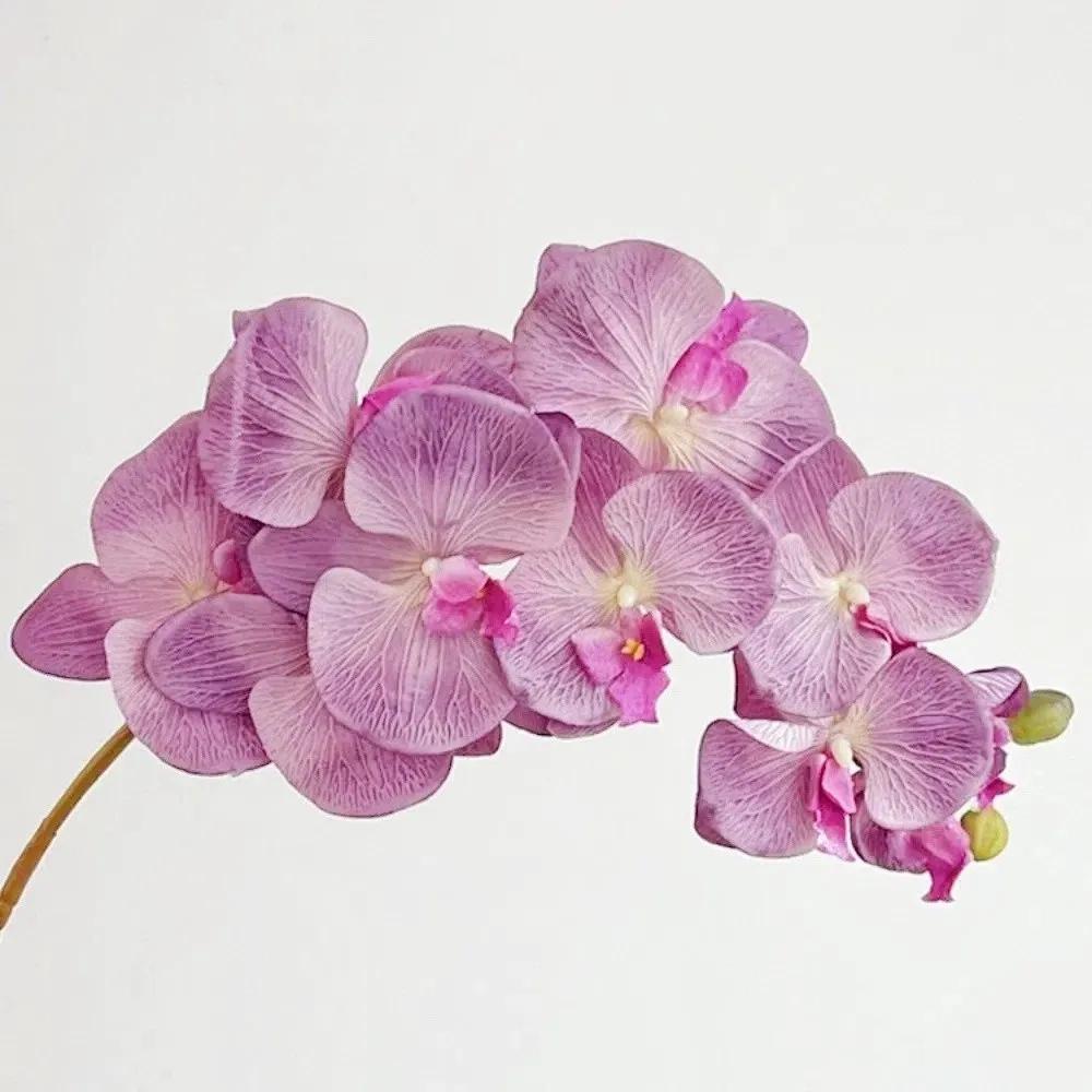 10 Heads Artificial Butterfly Orchid Real Touch Iron Wire Inner Lining Fake Phalaenopsis 98cm Multi Color Silk Flower Home Decor