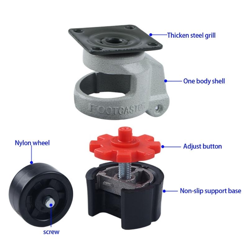 Heavy Duty Level Adjustment Caster Thread Stem Industrial Roller Wheel 360 Degree Rotatable Movable Caster for 3D Printer