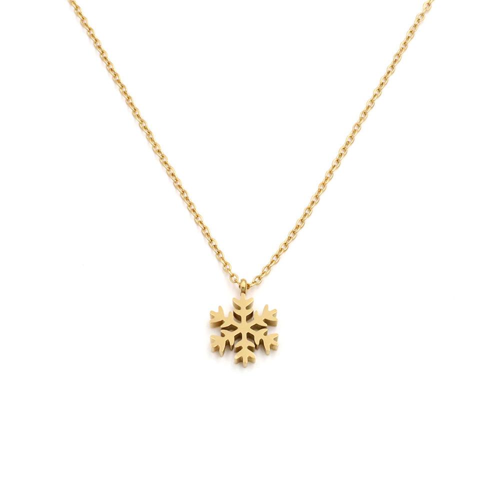Accessories Fashion 18K Gold Small Snowflake Titanium Steel Necklace Does Not Fade Xiaoxiangfeng Clavicle Chain Advanced Sense