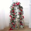 180cm Artificial Christmas Wreath Realistic Snow Pine Garland Decorations Plush Faux Foliage for Fireplace & Wall Hanging Decor