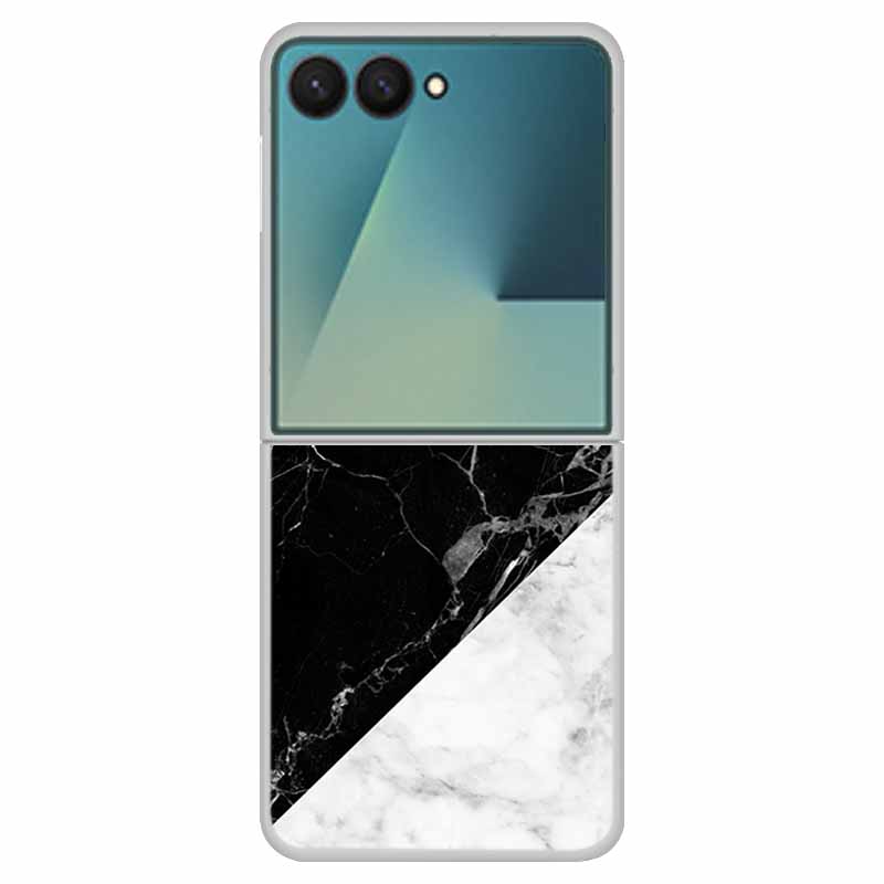 Funda For SAMSUNG Z Flip 7 Cases Marble Clear Hard PC Phone Back Cover for Galaxy Z Flip7 5G Back Cover ZFlip7 Transparent Shell