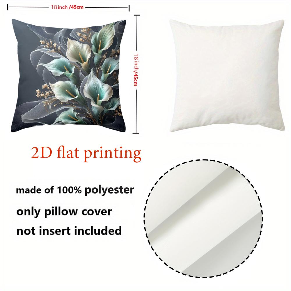 1 Pieces Floral 2D Printed Cushion Covers for Home Decor Polyester Pillowcase, Sofa Decorative Cushion Cov Headboard Pillow