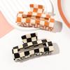 2 Pcs Checkered Multicolored Rectangle Hair Claw Clips Strong Hold Claw Clips Accessories for Women Girls Thin Thick Hair.