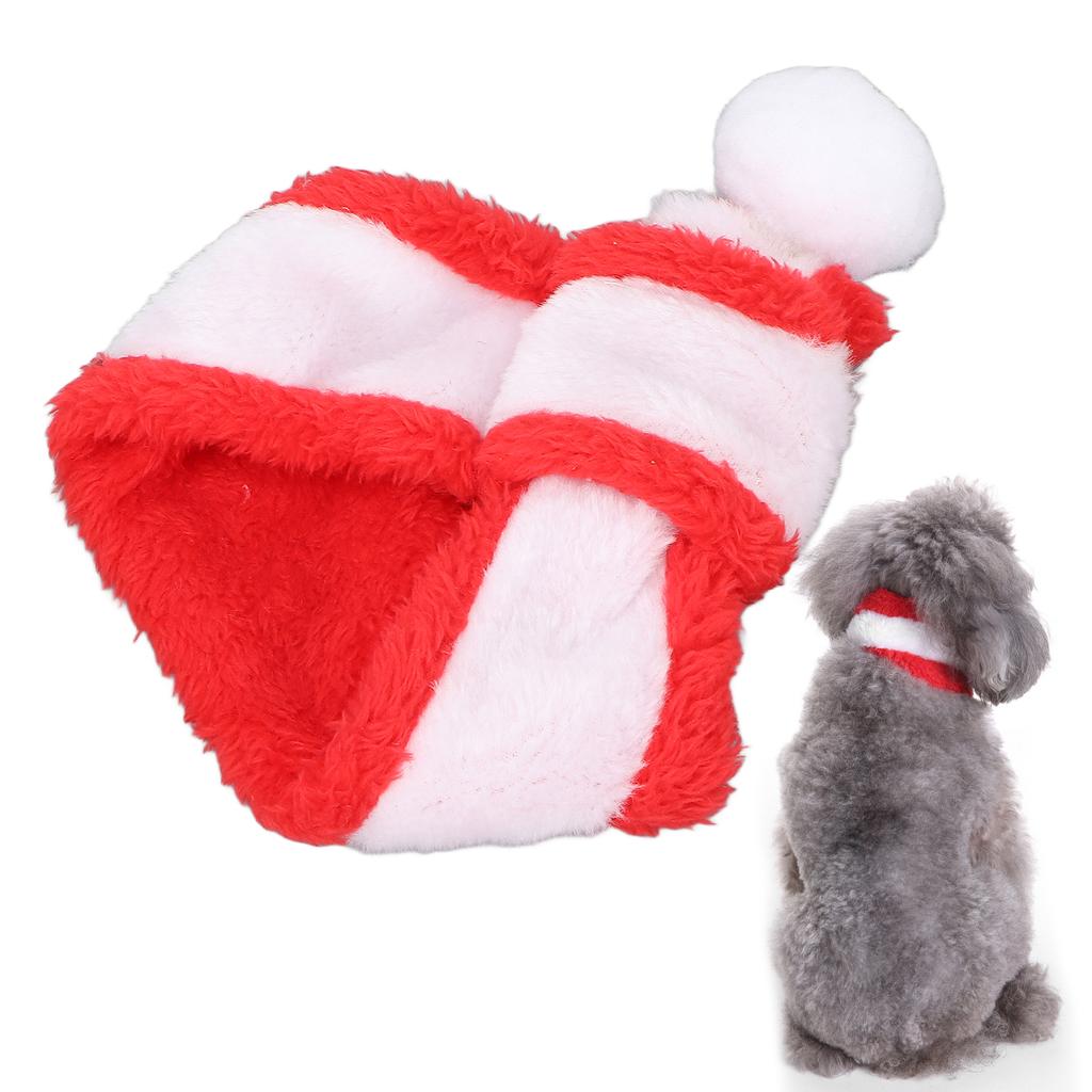 Pet Christmas Scarf Soft Plush Dog Christmas Scarf for Cats Dogs Rabbits Small PetsS