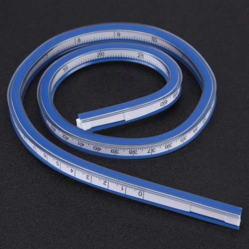 Qiilu Flexible Curved Ruler, Curve Ruler, Ruler Tape Measure, Flexible Measuring Tool, Drafting Tool, Craft Supplies, Drafting Ruler (60cm)