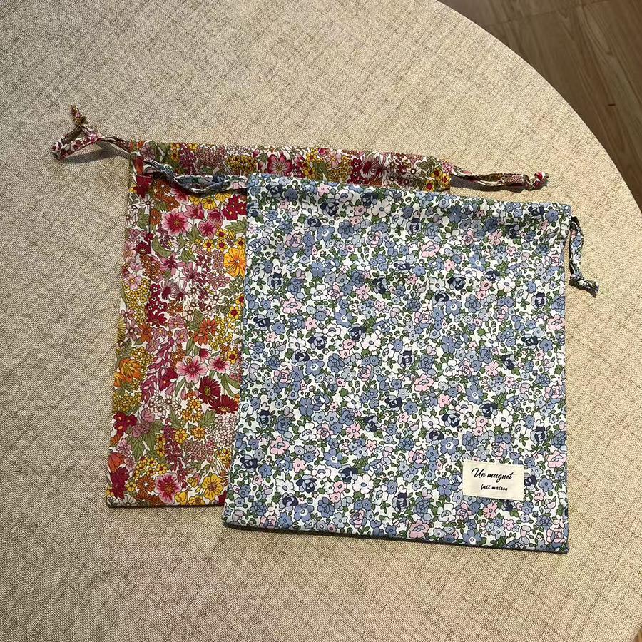 25x26cm Drawstring Bag Portable Organizer Cosmetic Home Travel Storage Printed Flower Hanging Bags Mom Bags