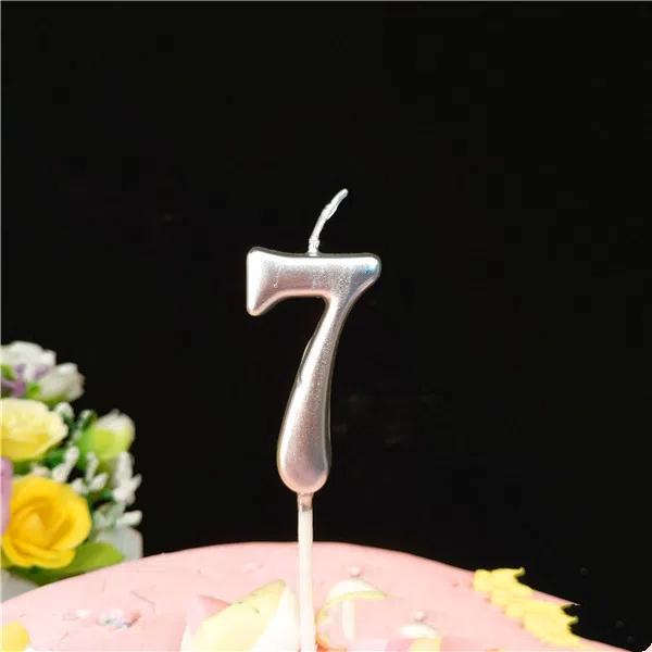 Cake Candles Silver Number 0-9 Birthday Smokeless Candles Festive Party Decor Birthday Party Cake Decoration Number Candles Girl