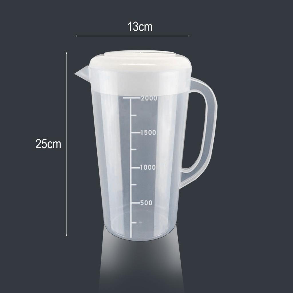 Clear Plastic Graduated Pour Measuring Jug Cup Water Pitcher Jug With/without Lid Cold Water Tea Juice Beer Measure Container