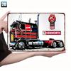 For KENWORTH Iconic Red  Black SemiTruck Metal Tin Sign  Vintage HeavyDuty Truck Wall Art with Chrome Accents   Garage F