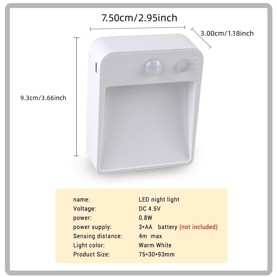 Wireless Motion Sensor LED Night Light Battery Powered Night Lamp Always on/Auto 2 Modes for Bedroom Cabinet Bathroom Stairs
