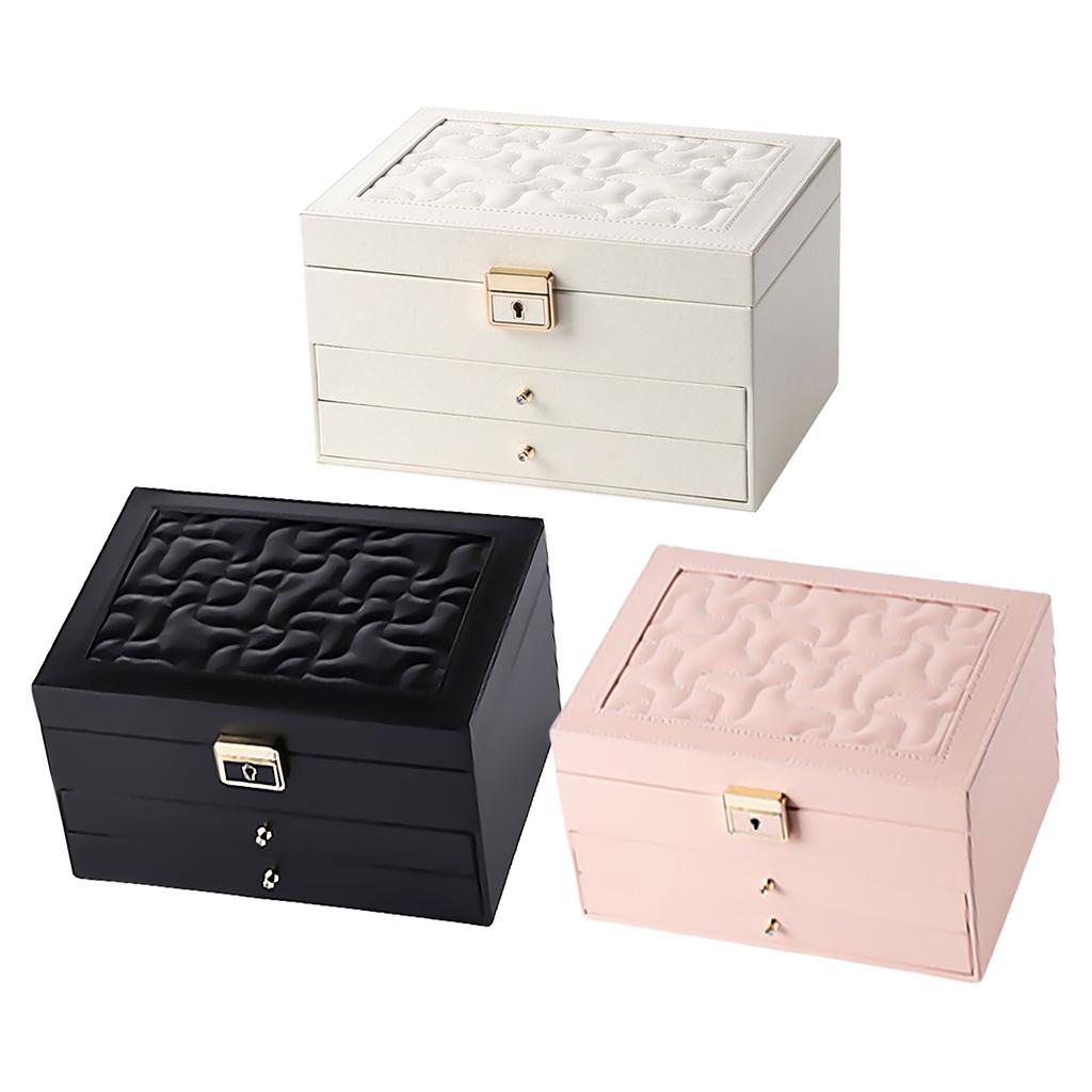 Sophisticated Multi Layer Jewelry Holder Multi Layer Jewelry Storage Holder Sturdy PU Leather Jewelry Organization Cas