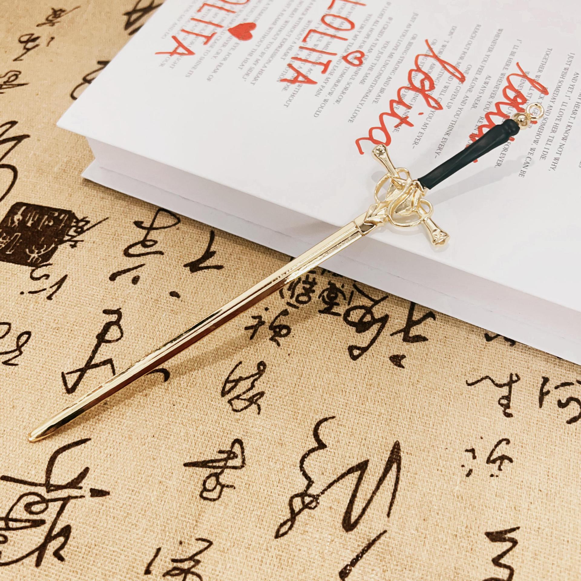 

Новая антикварная металлическая заколка для волос в виде меча, женская модная китайская простая и креативная заколка для волос, ювелирное изделие, темпераментный головной убор, аксессуары