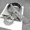 Adult Belt with Rhinestone Buckle Light Luxurious Ladies Locomotive Waistband