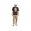 Nike Graphic Print Crew Neck Short Sleeve T-Shirt Men tops Brown FB9814-227