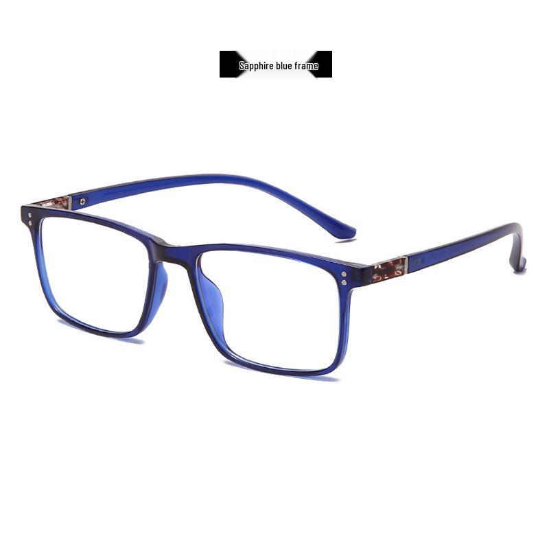 Retro Square Glasses Frame with Anti-Blue Light Lenses - Fits Myopia & Astigmatism