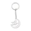 COOLTIME Halloween Cartoon Witch Cat Moon Keychain for Women Men Stainless Steel Gold Color Key Ring Holder Friends Gift Jewelry