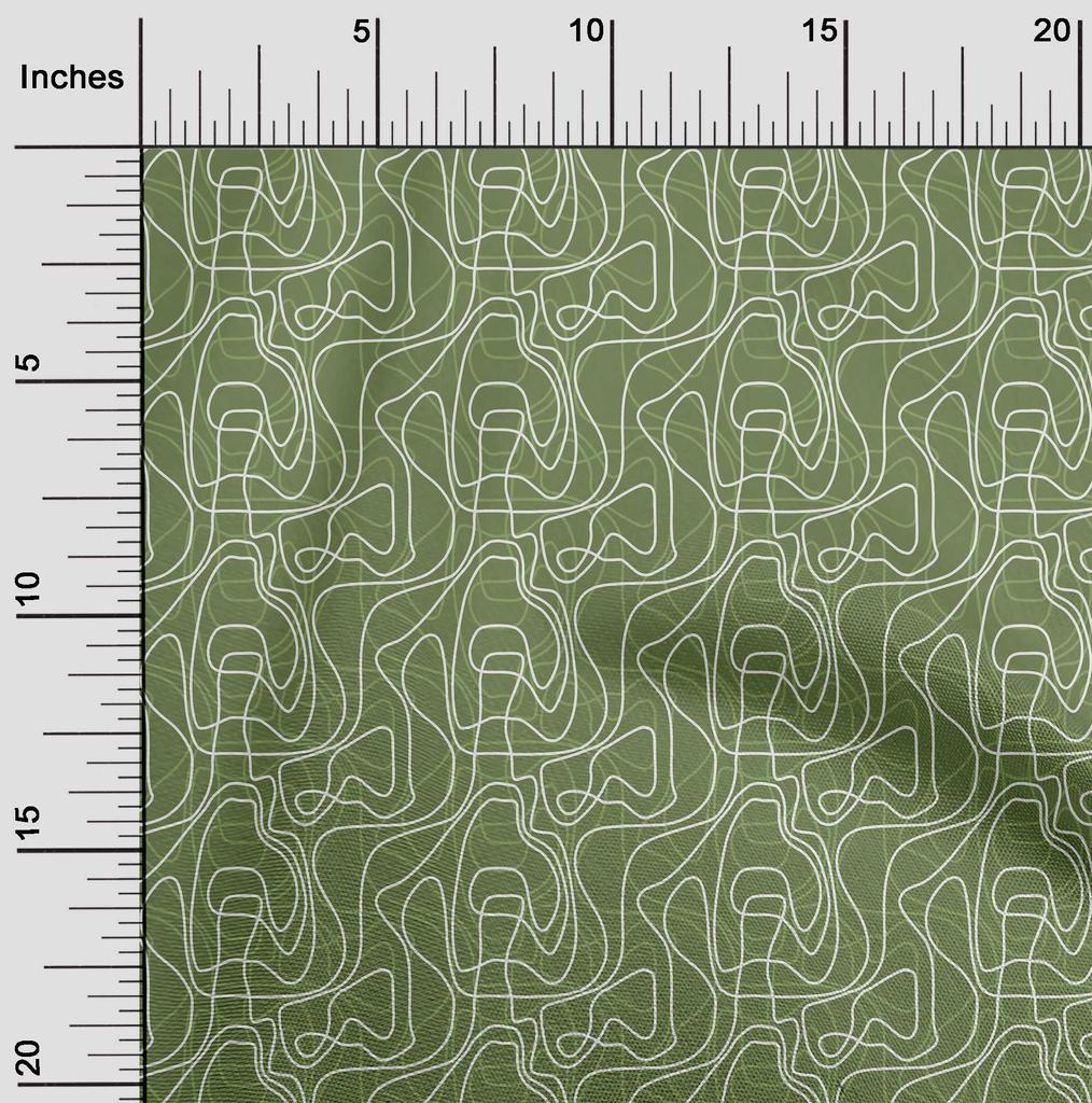 oneOone Cotton Flex Green Fabric Abstract Craft Projects Decor Fabric Printed By The Yard 40 Inch