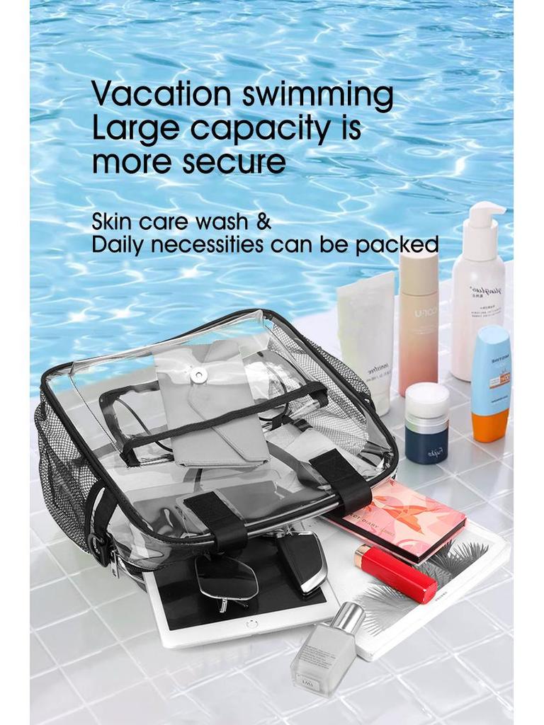 Borsa Sportiva e da Viaggio Trasparente in PVC ad Alta Capacità per Nuoto e Festival Musicali
