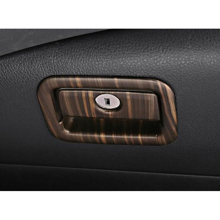 For Toyota Camry 18- Matte Wood Grain Co-pilot Storage Box Handle Cover Trim