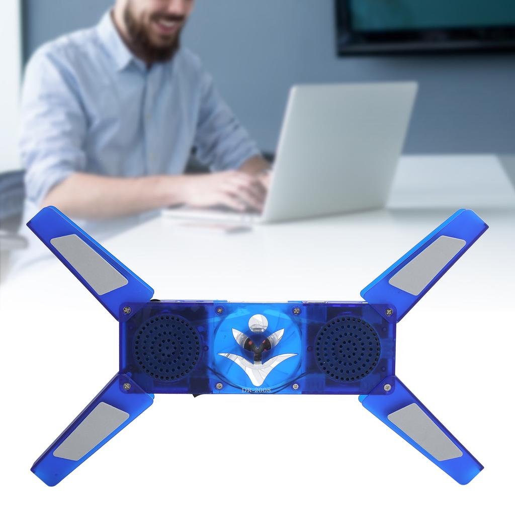 Computer Cooling Pad Foldable USB Cooling Holder with Hub LED Low Noise Heat Dissipation Fan